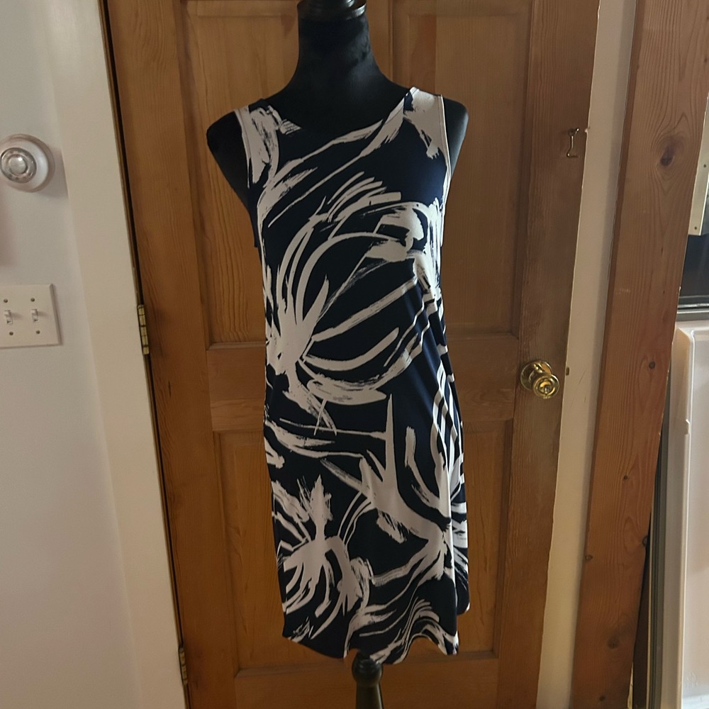 Banana Republic Navy and White Abstract Mini Dress